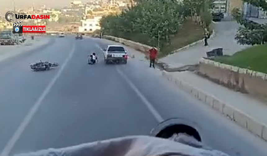 Motosikletlinin ölümle burun buruna geldiği an kamerada