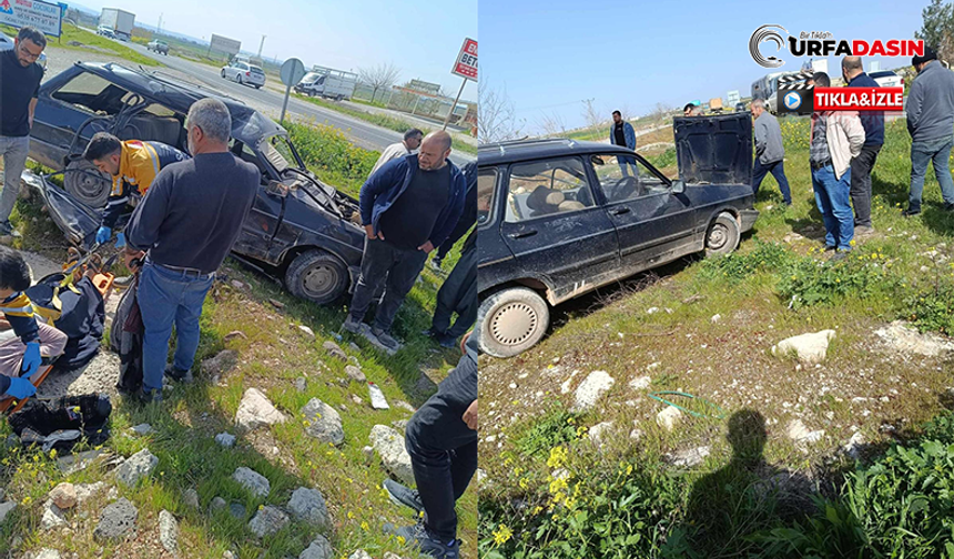 Suruç Yolunda Kamyonet ile Çarpışan Otomobil Şarampole Devrildi: 2 Yaralı
