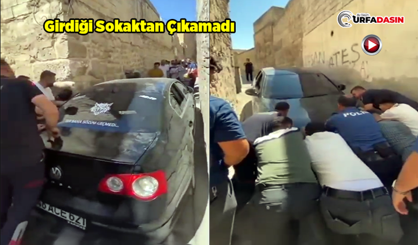 Navigasyona Uydu, Urfa'nın Dar Sokağına Aracıyla Sıkıştı