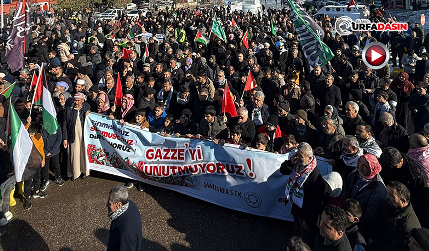 Şanlıurfalılar Soğuğa Aldırmadan Gazze İçin Yürüdü