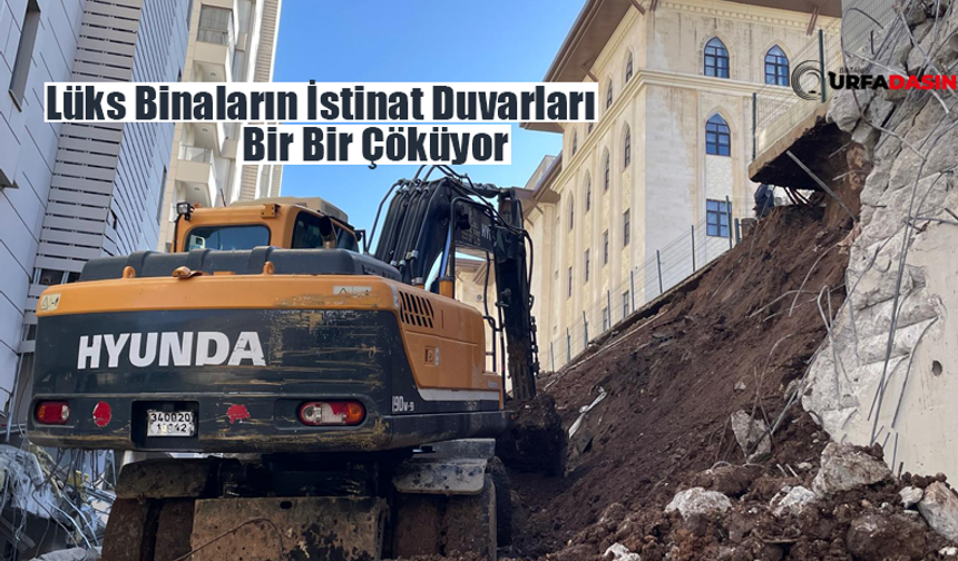 Şanlıurfa'da Bir İstinat Duvarı Daha Çöktü 4 Dairede Hasar Oluştu