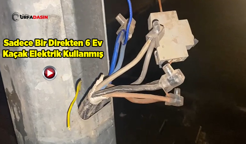 Şanlıurfa'da Bu Da Oldu: Aydınlatma Direklerinden Evlere Kaçak Hat Çekmişler
