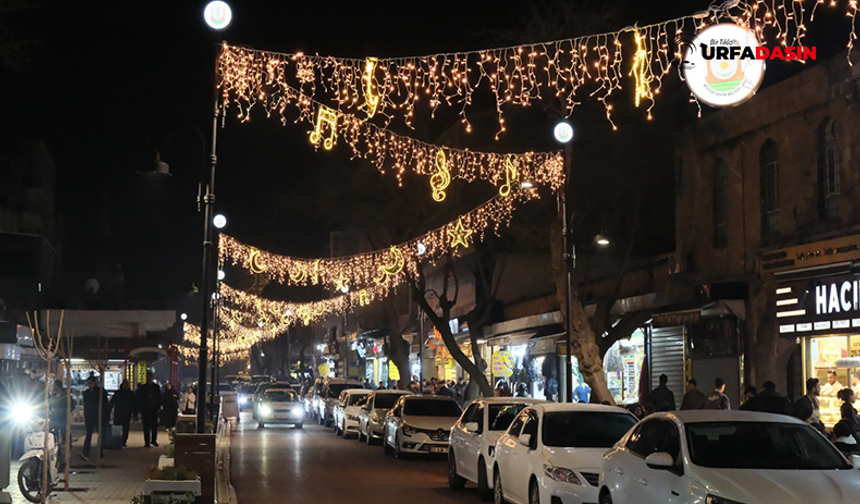 Şanlıurfa'nın Şehrin Kalbi Divanyolu Caddesi Işıltılı Hale Geldi