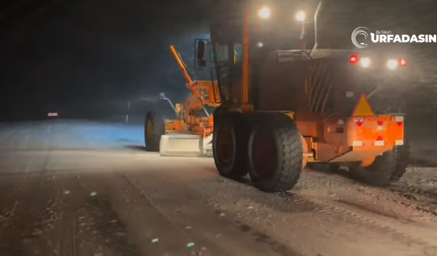 Siverek İle Viranşehir'in Bazı Bölgelerinde Kar Yağışı Gece Etkisini Arttırdı