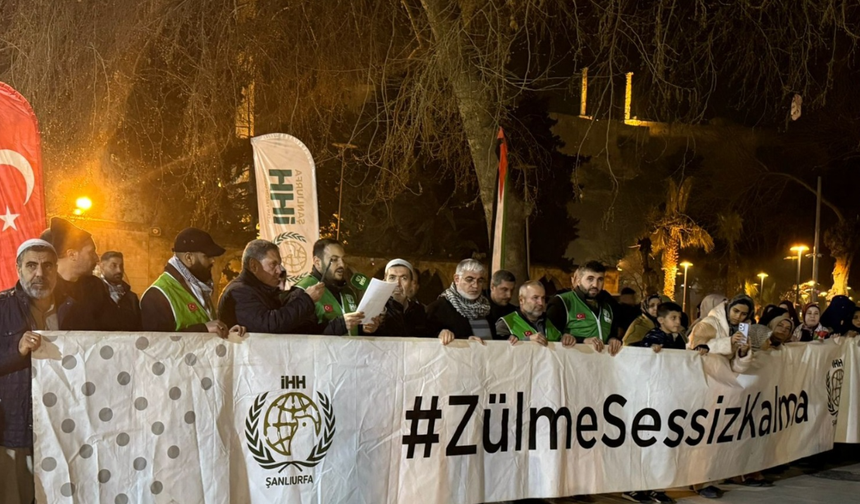 Şanlıurfa Balıklıgöl'de Gazze ve Mescid-i Aksa İçin Kitlesel Tepki