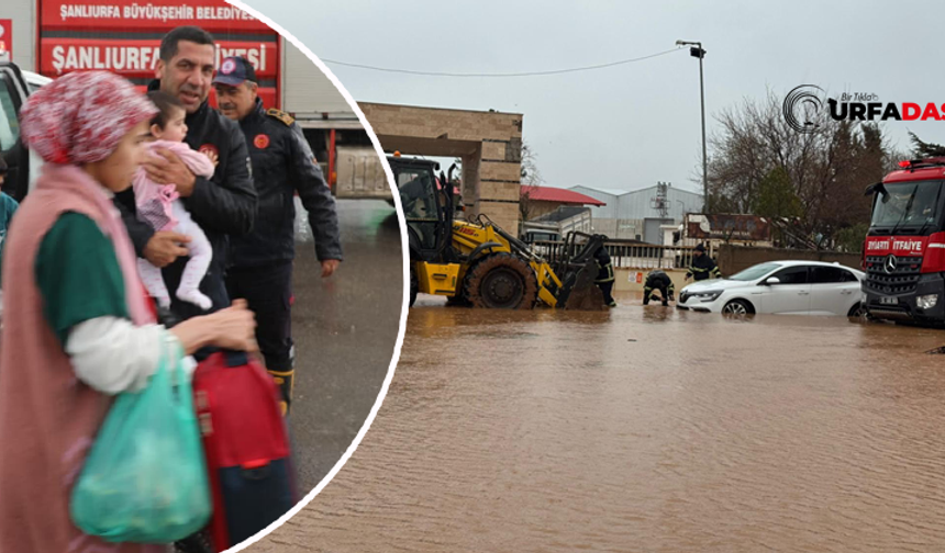 Viranşehir Buğday Pazarında Su Baskını: 9 Kişilik Aile Kurtarıldı