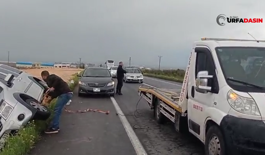 Şanlıurfa Suruç Yolunda Kontrolden Çıkan Araç Şarampole Devrildi