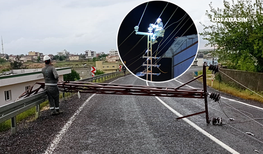 Dicle Elektrik, Şanlıurfa’da Fırtınanın Yıktığı Enerji Hatlarını Onarıyor