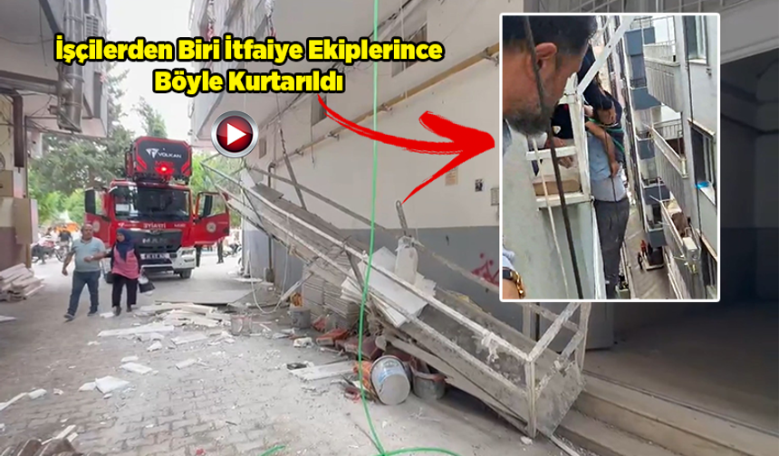 Şanlıurfa'da İnşaatta Asansör Düştü,  O Anlar Kameraya Yansıdı: 1 Ağır Yaralı