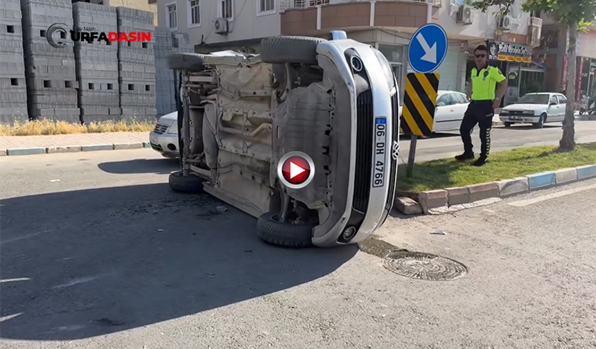 Şanlıurfa'da Çarpışan İki Araçtan Biri Yan Yattı: 2 Yaralı