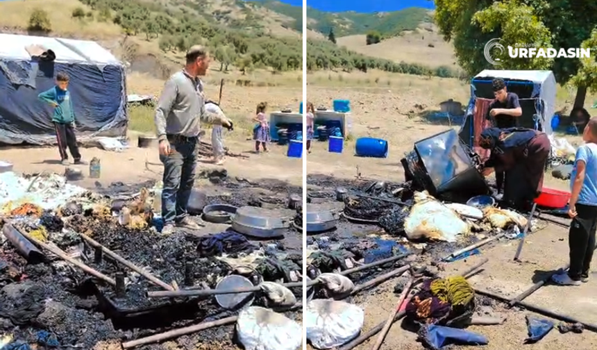 Şanlıurfalı Mevsimlik İşçilerin Çadırı Yangında Kül Oldu