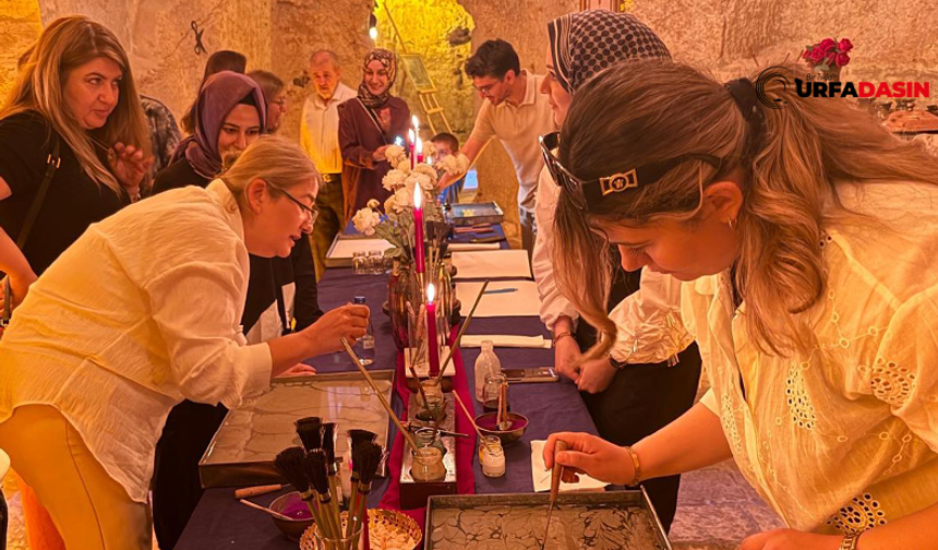 Şanlıurfa’da Geleneksel Ebru Sanatı Sanatseverlerle Buluştu