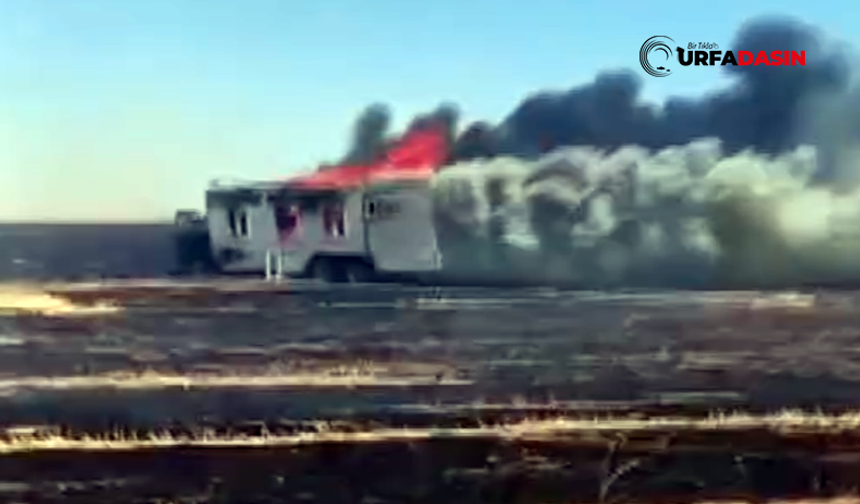 Şanlırfa'da Sondaj Aracı ile Bağlı Karavan Yandı: 3 Kişi Yaralandı