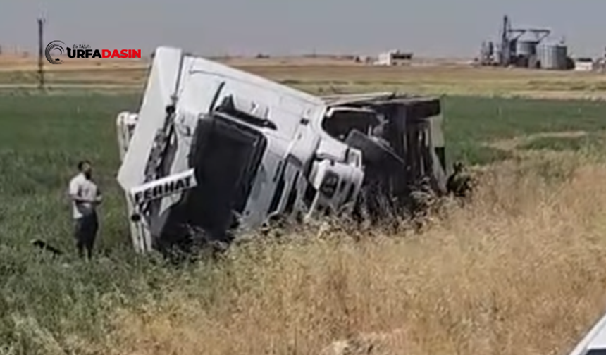 Şanlıurfa'da Tır, Şarampole Devrildi