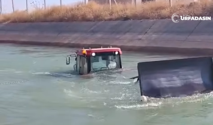 Harran'da Kontrolden Çıkan Bir Traktör Daha Sulama Kanalına Düştü