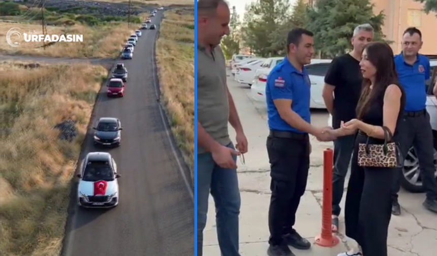 Şanlıurfa Siverek'te Cezaevi Müdürüne Konvoylu Uğurlama