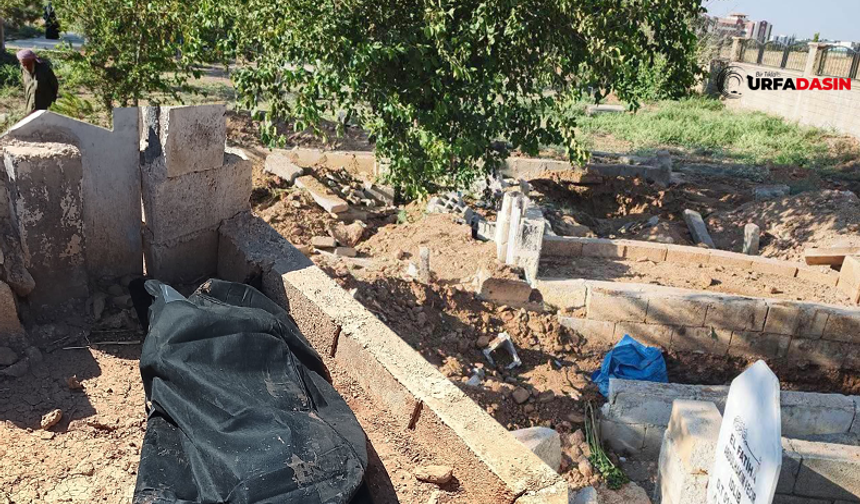 Akçakale'de Yol Çalışması Nedeniyle Mezarlar Başka Yere Taşınıyor