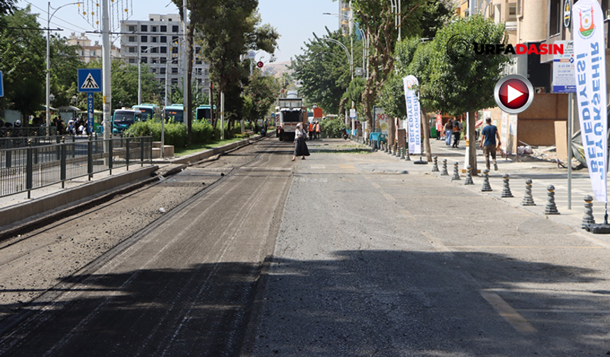 Şanlıurfa'nın En Yoğun Yeri Atatürk Bulvarında Sıcak Asfalt Çalışması Başladı