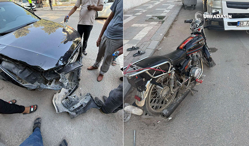 Şanlıurfa'da Otomobil ile Çarpışan Motosikletteki 2 Kişi Yaralandı