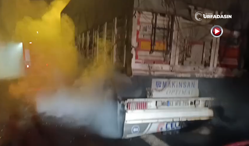 Şanlıurfa Otoyolu'nda Tır Alev Aldı, İtfaiye Ekipleri Yangını Söndürdü