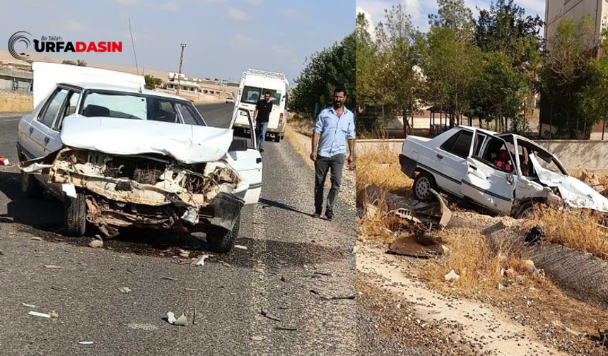 Harran'da İki Otomobil Kafa Kafaya Çarpıştı:2 Yaralı