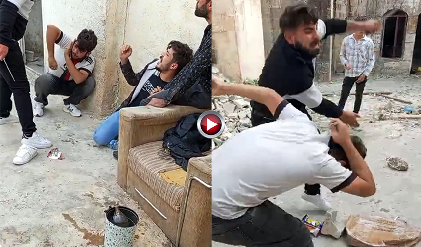 Şanlıurfa'da Madde Kullanan Şahıslar Darp Edildi, O Anlar Kameraya Yansıdı