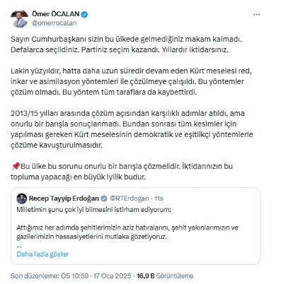 Ömer Öcalan Paylaşımı