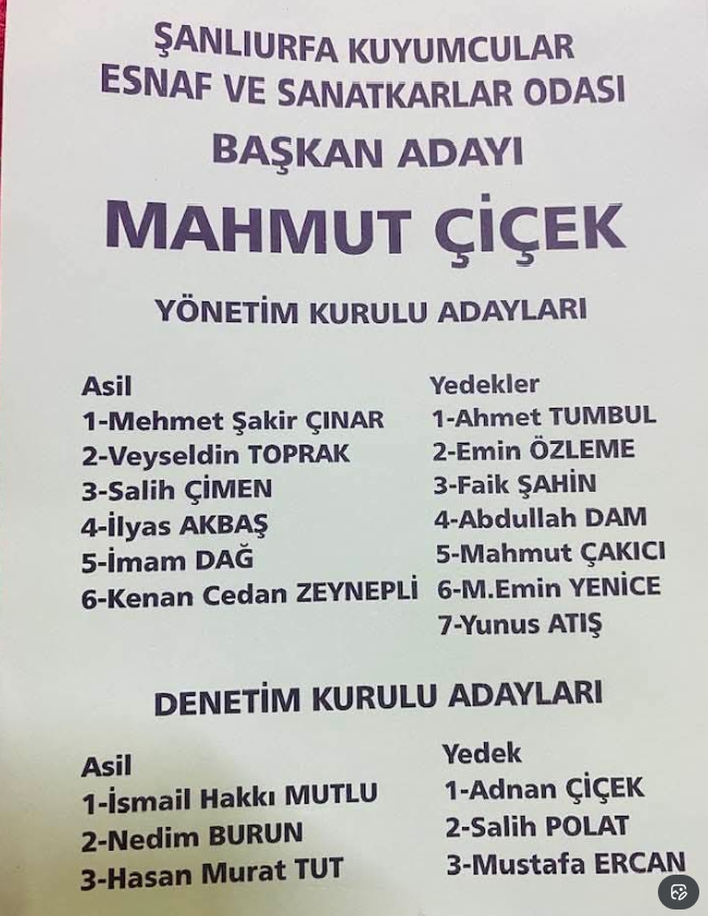 Mahmut Çiçek Yönetimi