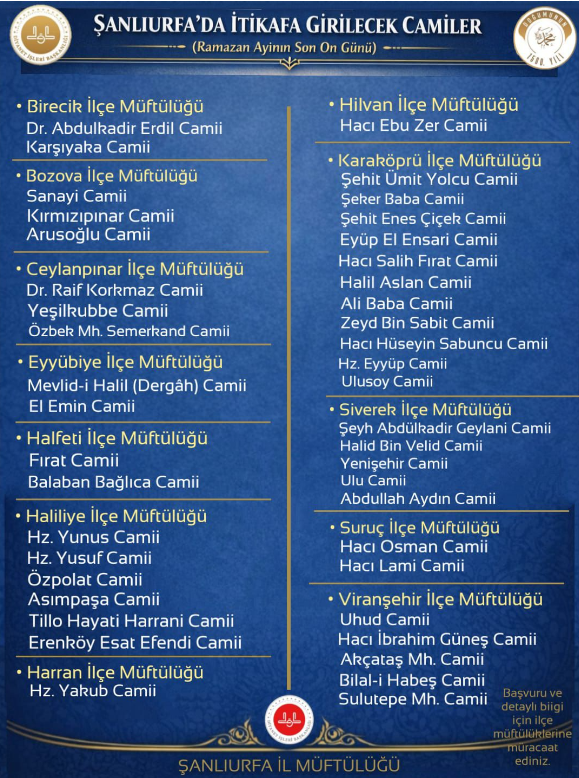 Itikaf Camileri Listesi