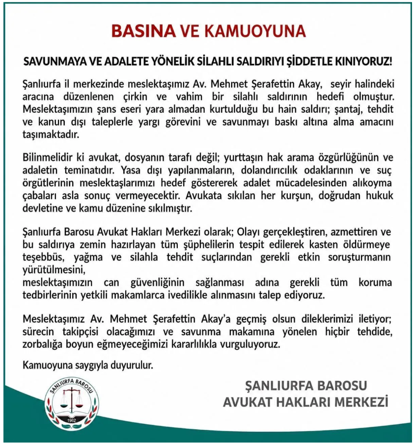 Baro Açıklama Avukatla Ilgili Şerafettin